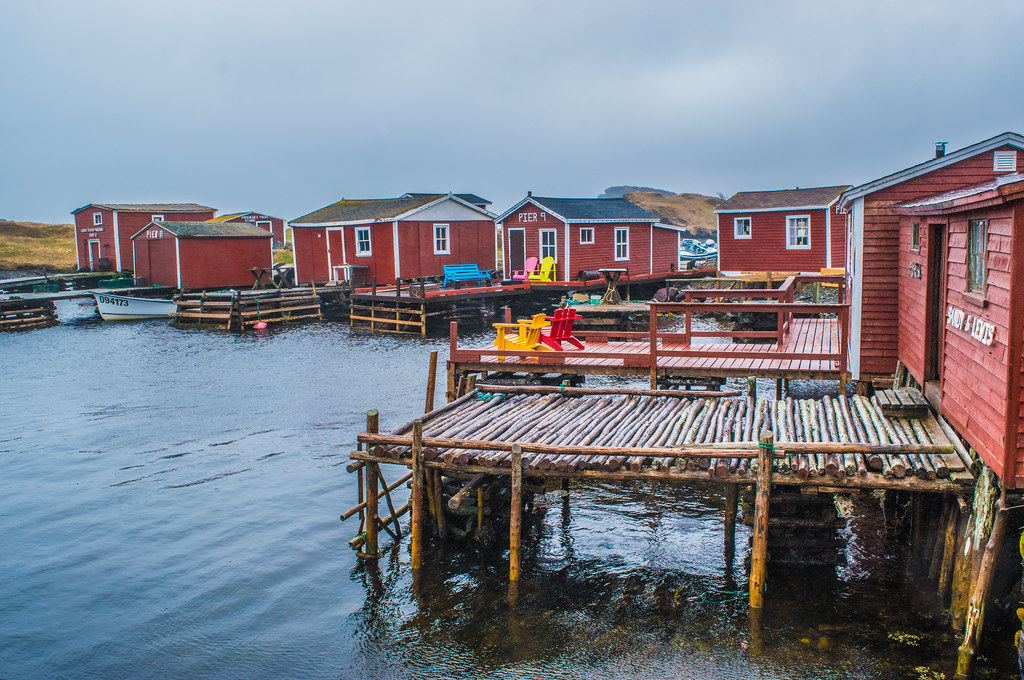 Historic fishing stages in Newfoundland